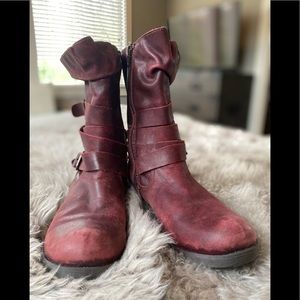 Bos & Co Leather wine colored boots